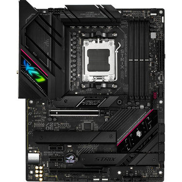 Asus rog strix b650e-f gaming wifi socket am5 moederbord (zwart, raid, 2.5 gb-lan, wi-fi 6e, bt 5.2, sound, atx)