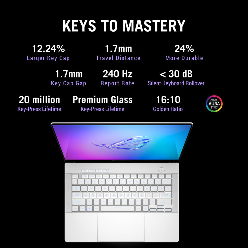 Afbeelding laden in galerijviewer, Asus rog zephyrus g14 ga403up-qs001w 14 copilot+ gaming laptop (wit | ryzen 9 270 | rtx 5070 | 32 gb | 1 tb ssd | oled)
