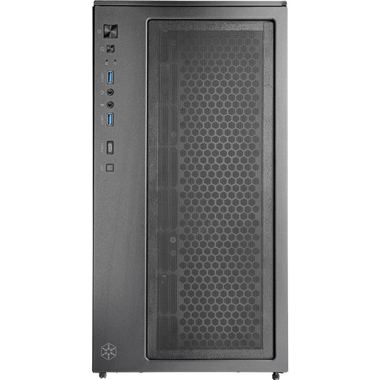 Silverstone lucid 05 mini tower behuizing (zwart | 2x usb-a | 1x usb-c | rgb | tempered glass)