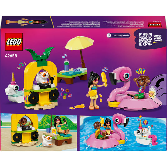 Lego friends - zwembadfeestje met flamingo en eenhoorn constructiespeelgoed (42658)