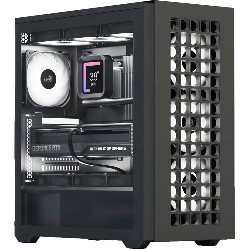 Load image into Gallery viewer, Aerocool b502a midi tower behuizing (zwart | 2x usb-a | 1x usb-c | rgb)
