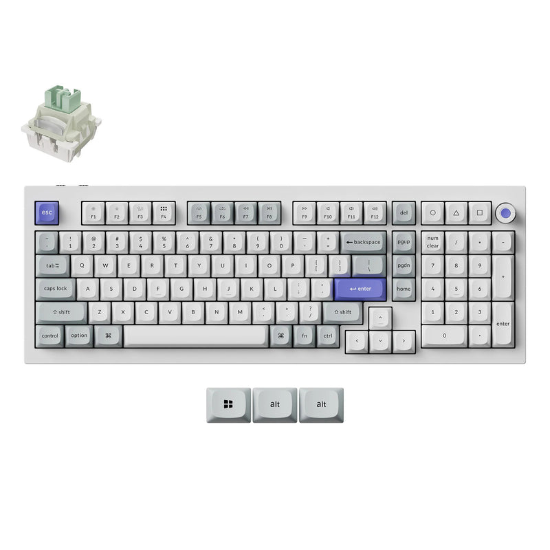 Load image into Gallery viewer, Keychron q5 he 8k magnetic switch keyboard (wit, us lay-out (qwerty), ultra-fast lime, 96%, rgb leds, osa double-shot pbt, hot swap, knob)
