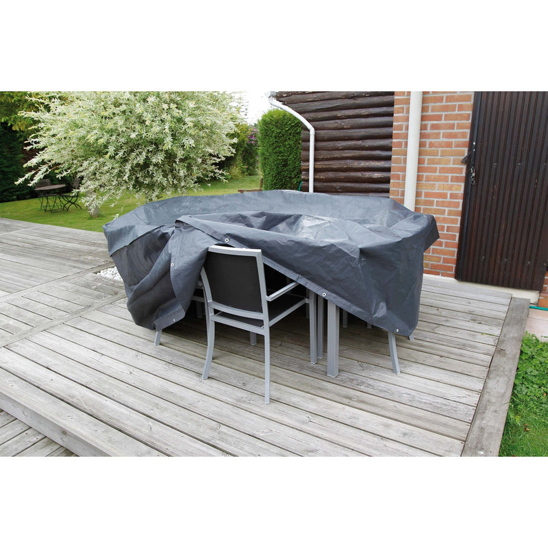 Load image into Gallery viewer, Nature tuinmeubelafdekhoes voor ronde tafel en stoelen afdekking (grijs, 6030601)
