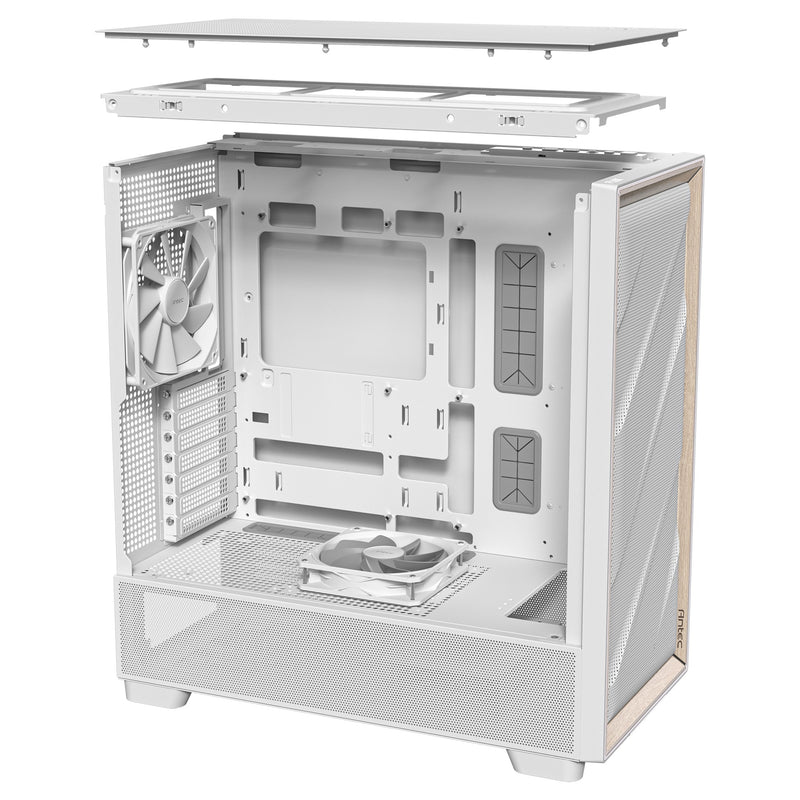 ギャラリービューアに画像をロードする, Antec flux midi tower behuizing (wit | 2x usb-a | 1x usb-c | tempered glass)
