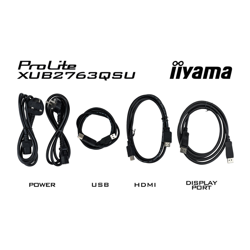 Load image into Gallery viewer, Iiyama prolite xub2763qsu-b1 27 monitor (zwart, hdmi, displayport, 2x usb-a, usb-b)

