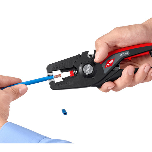 Knipex precistrip16 automatische afstriptang (zwart rood, geïntegreerde draadsnijder)