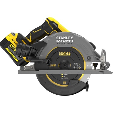 Stanley fatmax v20 18v cirkelzaag 190mm handcirkelzaag (zwart geel, accu en oplader inbegrepen, met koffer)