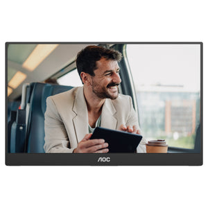 Aoc 16t20e2 15.6 monitor (zwart, 1x mini hdmi, 1x usb-c, audio)