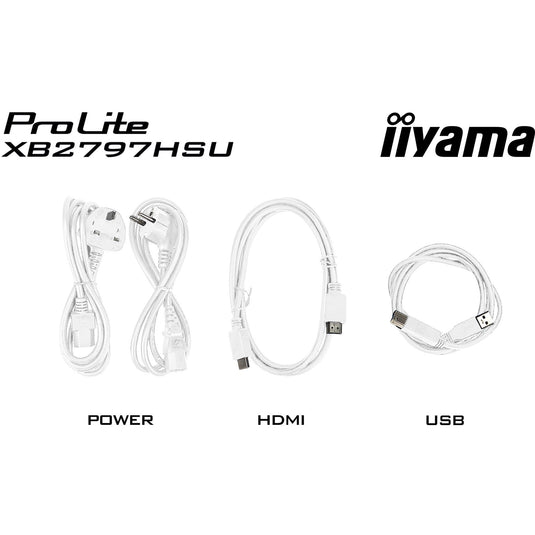 Iiyama prolite xb2797hsu-w1 27 monitor (wit (mat), 120 hz, hdmi, displayport, usb, audio)