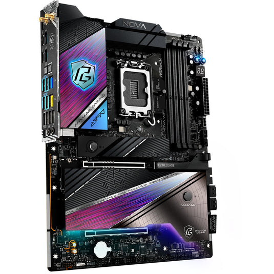 Asrock z890 nova wifi socket 1851 moederbord (zwart, raid, 5gb-lan, 2.5gb-lan, wi-fi 7, bt, sound, atx)