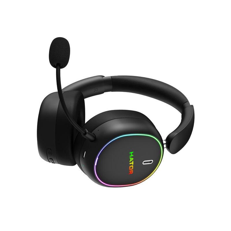Afbeelding laden in galerijviewer, Hator phoenix 2 wireless over-ear gaming headset (zwart, rgb, 2.4ghz bluetooth 5.4 usb-c)
