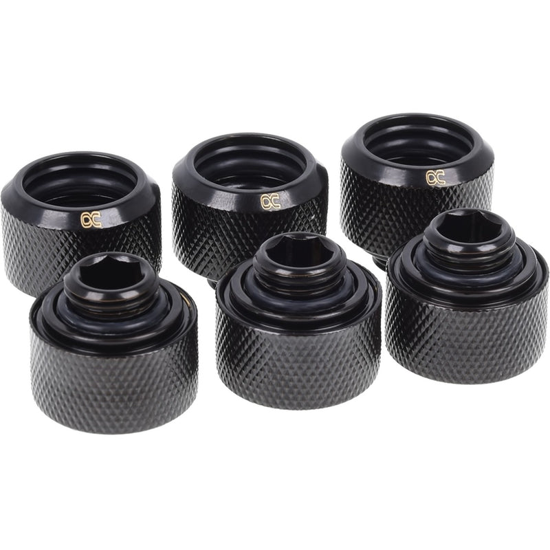 Load image into Gallery viewer, Alphacool eiszapfen 16mm hardtube compression fitting g1 4 - sixpack schroevenset (zwart)
