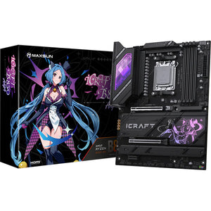 Maxsun ms-icraft b850 aiga socket am5 moederbord (zwart, raid, 5.0 gb-lan, wlan, bt, sound, atx )