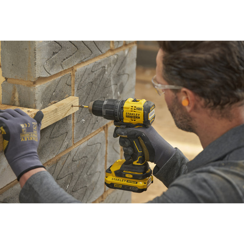 Load image into Gallery viewer, Stanley fatmax v20 18v schroefklopboormachine klopboorschroevendraaier (zwart geel, accu en oplader niet inbegrepen)
