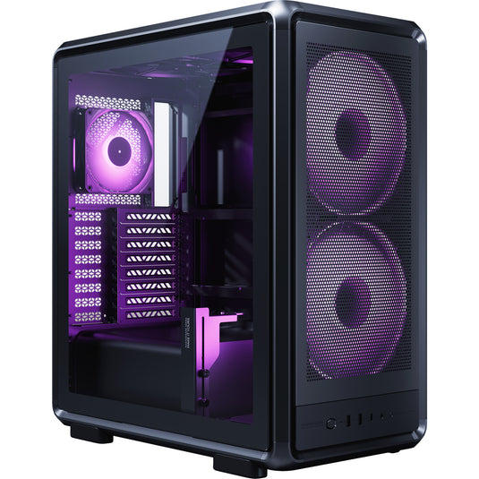 Cooler master masterframe 500 mesh argb midi tower behuizing (zwart | 2x usb-a | 1x usb-c | rgb | tempered glass)