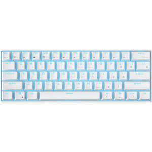 Royal kludge rk61 draadloos mechanisch toetsenbord (wit, us lay-out (qwerty), 60%, brown switch, rgb, hot swap, 2.4 ghz | usb-c | bluetooth)