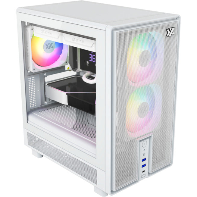 Cargue la imagen en el visor de la galería, Xyz pc gear atom midi tower behuizing (wit | 2x usb-a | 1x usb-c | tempered glass)
