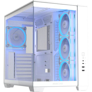 Asus a32 plus midi tower behuizing (wit | 2x usb-a | 1x usb-c | rgb | tempered glass)