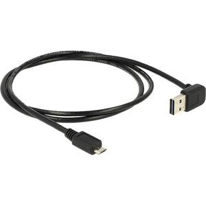 Delock usb-a 2.0 male 90° > micro-usb male kabel (zwart, 1 meter)