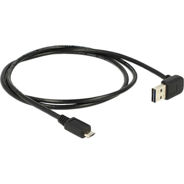 Delock usb-a 2.0 male 90° > micro-usb male kabel (zwart, 1 meter)