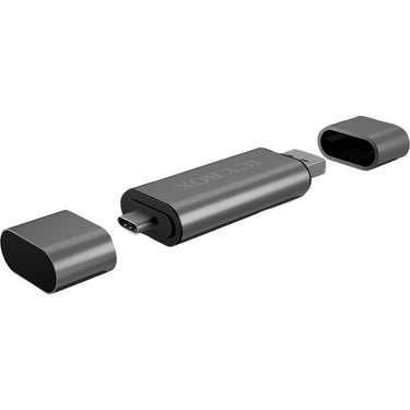 Icy box ib-cr200-c externe cardreader met multi-usb connector kaartlezer (antraciet)