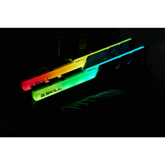 G.skill 32 gb ddr4-3200 (2x 16 gb) kit werkgeheugen (zwart, f4-3200c16d-32gtzr, trident z rgb, xmp)