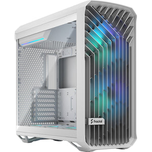 Fractal design torrent white rgb tg clear tint midi tower behuizing (wit | 2x usb-a | 1x usb-c | rgb | window)