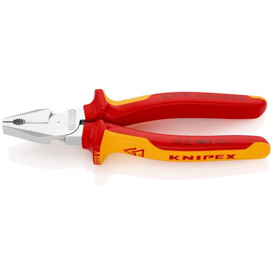 Knipex kracht-kombitang 02 06 180 vde combinatietang (rood geel, lengte 180mm)
