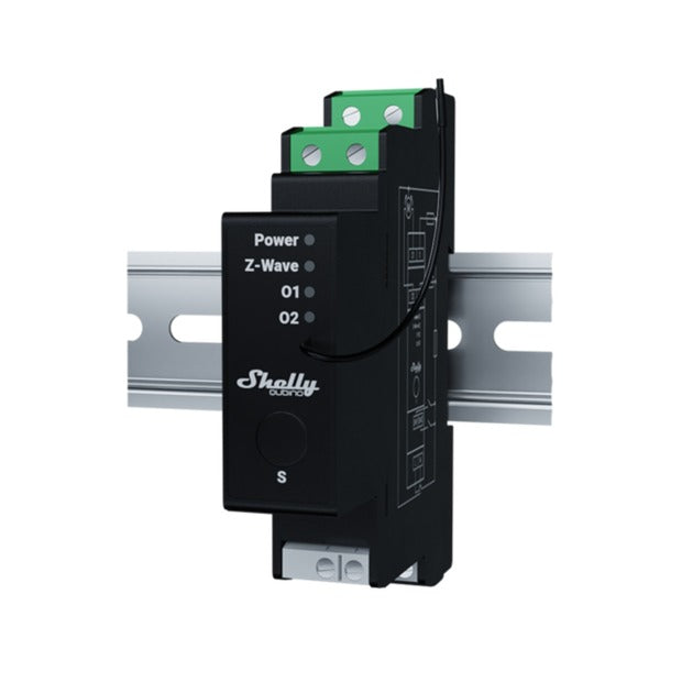 Load image into Gallery viewer, Shelly wave pro shutter schakelaar (zwart, z-wave s800)
