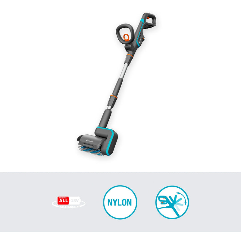 Load image into Gallery viewer, Gardena aquabrush patio 18v p4a solo accu multi-reiniger vloerreiniger (grijs turquoise, 14841-55, accu en lader niet inbegrepen, power for all alliance)
