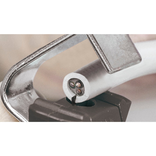 Wiha ontmantelingsgereedschap met zelfdraaiend sleepmes kabelstrip- ontmantelingsgereedschap (zwart rood, voor ronde kabel)