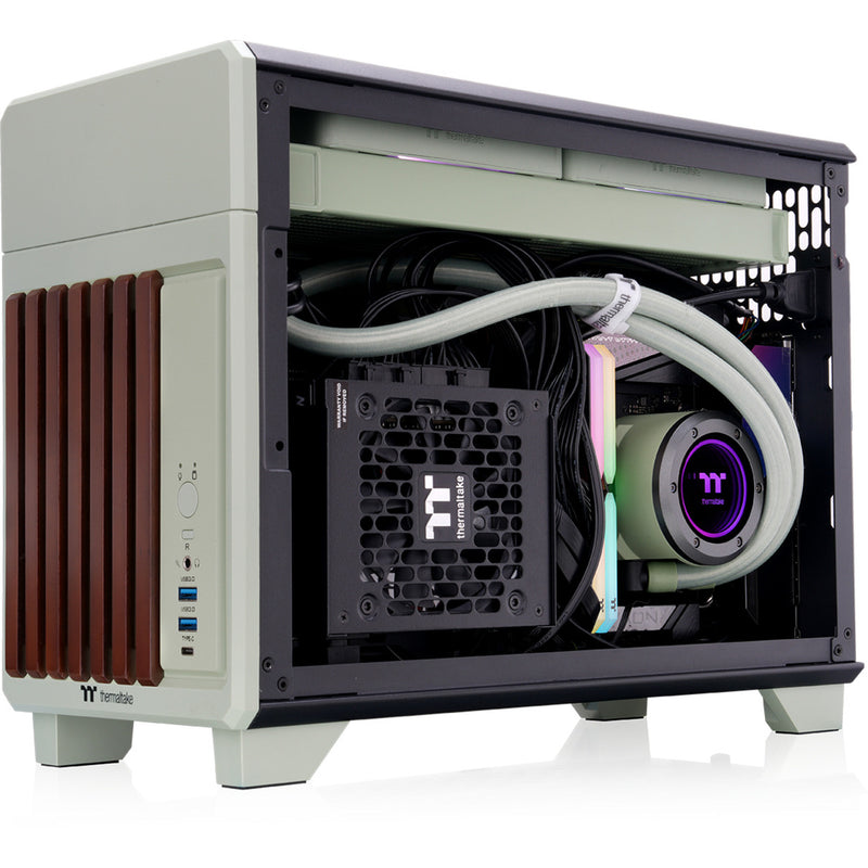 Load image into Gallery viewer, Thermaltake tr100 ws matcha green mini tower behuizing (lichtgroen | 2x usb-a | 1x usb-c)

