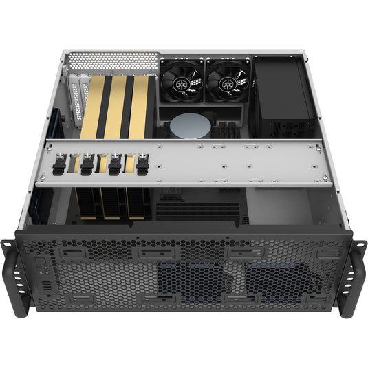 Silverstone rm4a rack behuizing (zwart | 4u | usb-c)