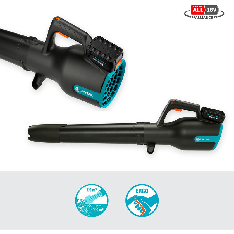 Load image into Gallery viewer, Gardena accu bladblazer powerjet 18v p4a set (grijs turquoise, 14890-20, accu inbegrepen)
