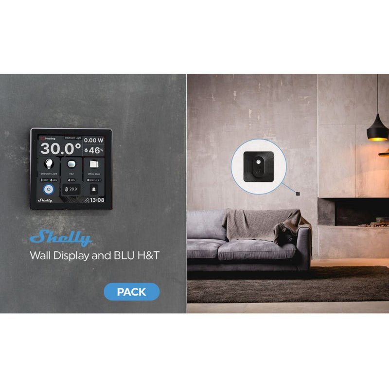Load image into Gallery viewer, Shelly wall display + blu h t kit bedieningspaneel (zwart)
