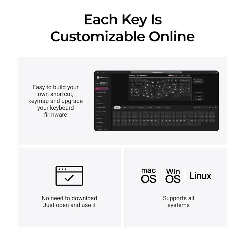 Load image into Gallery viewer, Keychron q13 ultra-m1 8k wireless custom mechanical keyboard (zwart, us lay-out (qwerty), silk pom red, 96%, rgb, hot swap, 8k, 2.4 ghz | bluetooth 5.2 | usb-c)
