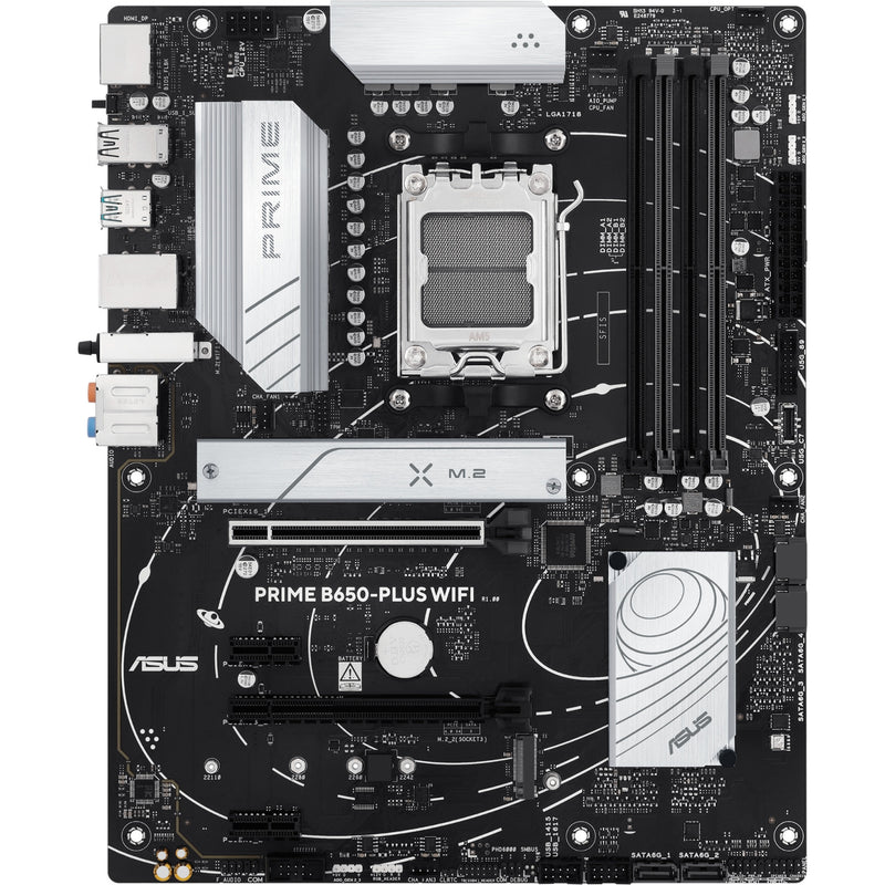 Load image into Gallery viewer, Asus prime b650-plus wifi socket am5 moederbord (zwart zilver, raid, 2.5gb-lan, wi-fi 6e, bt 5.3, sound, atx)
