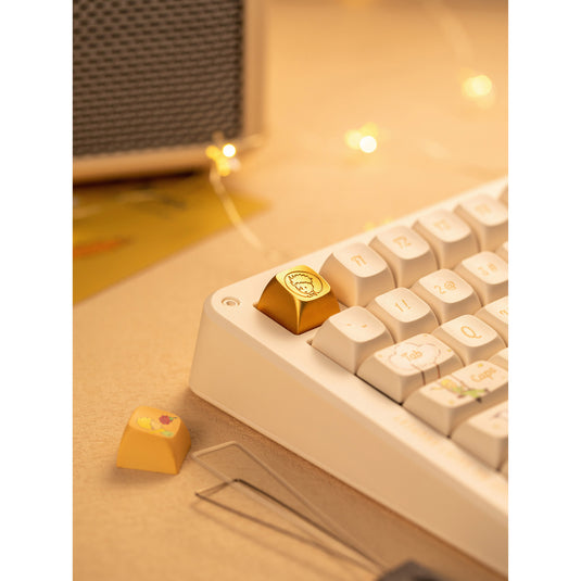 Iqunix zx75 sunset ponder wireless mechanical keyboard (lichtgeel, us lay-out (qwerty), gateron red, 75%, rgb leds, hot-swappable, double-shot pbt, 2.4ghz | bluetooth 5.1 | usb-c)