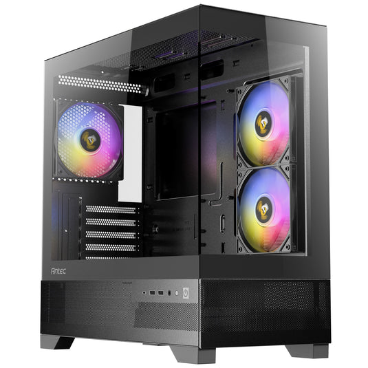 Antec cx500m rgb mini tower behuizing (zwart | 3x usb-a | tempered glass)