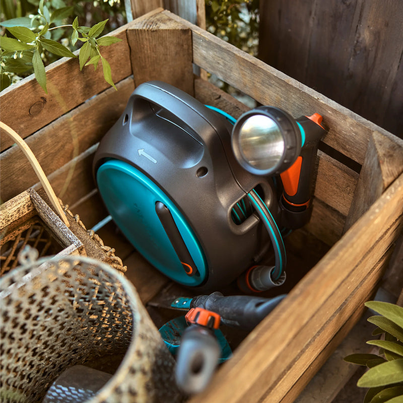 Load image into Gallery viewer, Gardena draagbare slangenbox move slanghaspel (grijs turquoise, 18692-20)
