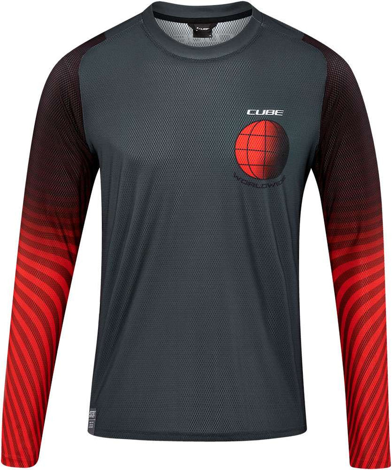 ギャラリービューアに画像をロードする, Cube vertex round neck - mtb long sleeve jersey
