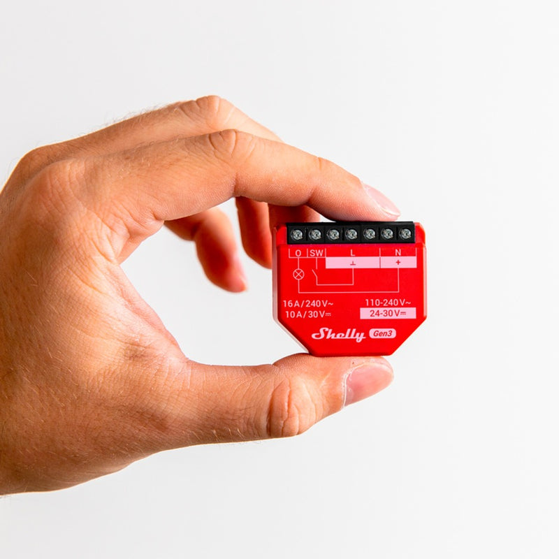 Load image into Gallery viewer, Shelly 1pm gen3 relais (rood, wifi, bluetooth)

