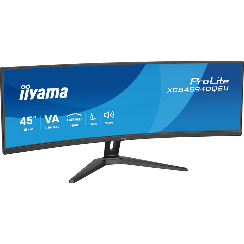 Load image into Gallery viewer, Iiyama prolite xcb4594dqsu-b1 44.5 curved ultrawide monitor (zwart (mat), hdmi, displayport, usb, audio)
