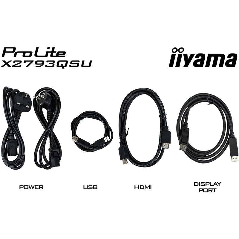 Load image into Gallery viewer, Iiyama prolite x2793qsu-b1 27 monitor (zwart (mat), hdmi, displayport, usb, audio)
