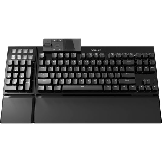 Be quiet! dark mount silent tactile rgb mechanisch gaming toetsenbord (zwart, us lay-out (qwerty), silent tactile, 100%, argb, pbt double-shot keycaps, media dock)