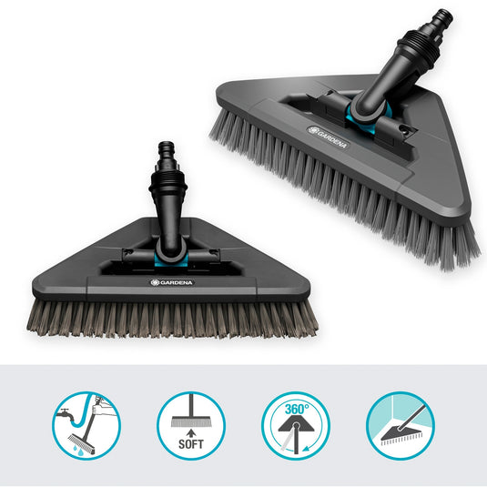 Gardena cleansystem steelborstel soft flex wasborstel (grijs, 18812-20)