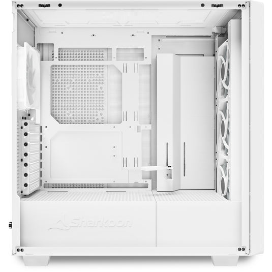 Sharkoon rebel c70g rgb midi tower behuizing (wit houtkleur | 2x usb-a | 1x usb-c | rgb | tempered glass)