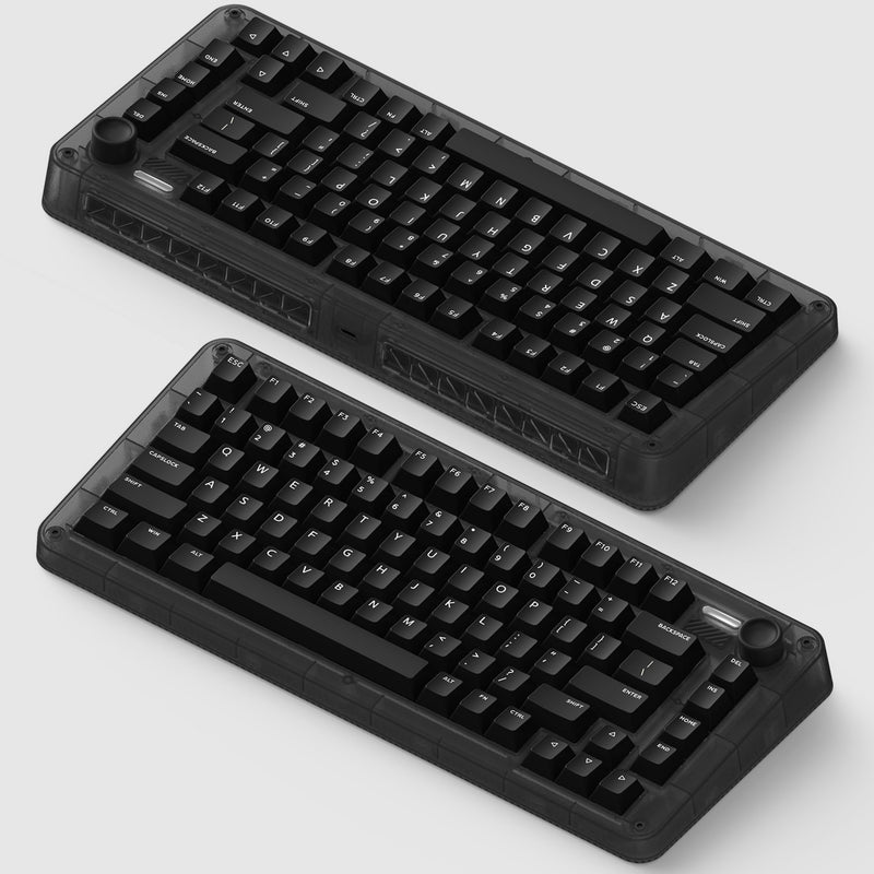 Load image into Gallery viewer, Iqunix zx75 dark side wireless mechanical keyboard (zwart, us lay-out (qwerty), gateron red, 75%, rgb leds, hot-swappable, double-shot pbt, 2.4ghz | bluetooth 5.1 | usb-c)
