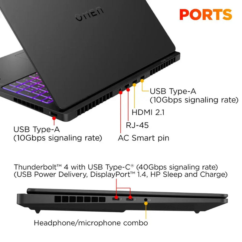Load image into Gallery viewer, Hp omen max 16-ah0370nd 16 gaming laptop (zwart | core ultra 7 255hx | rtx 5070 ti | 32 gb | 2 tb ssd)
