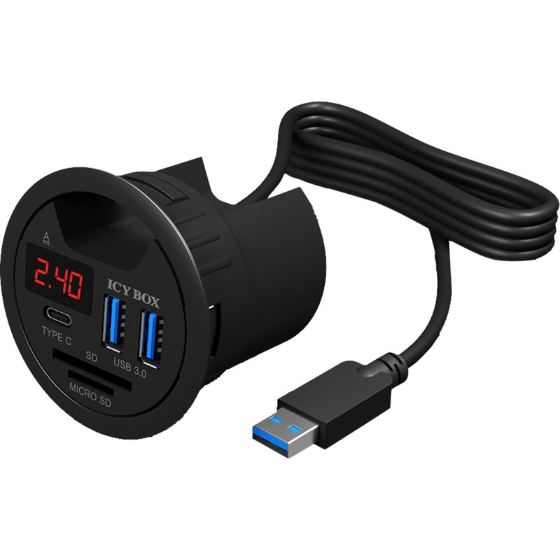 Load image into Gallery viewer, Icy box ib-hub1404 usb-hub (zwart, incl. usb-c, sd- en microsd kaartlezer en oplaadfunctie)
